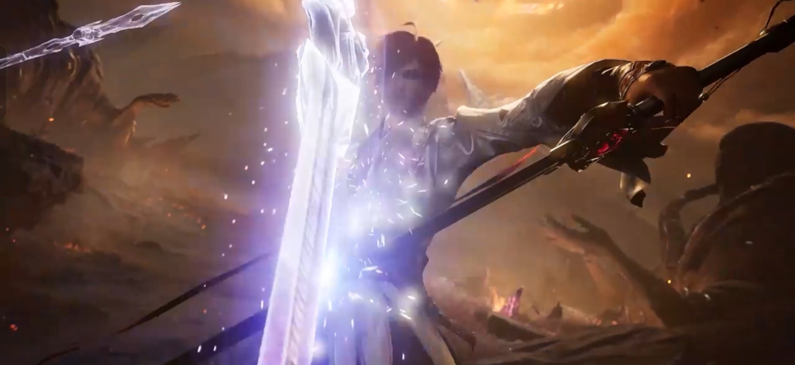 Dynamic attack with glowing energy blade